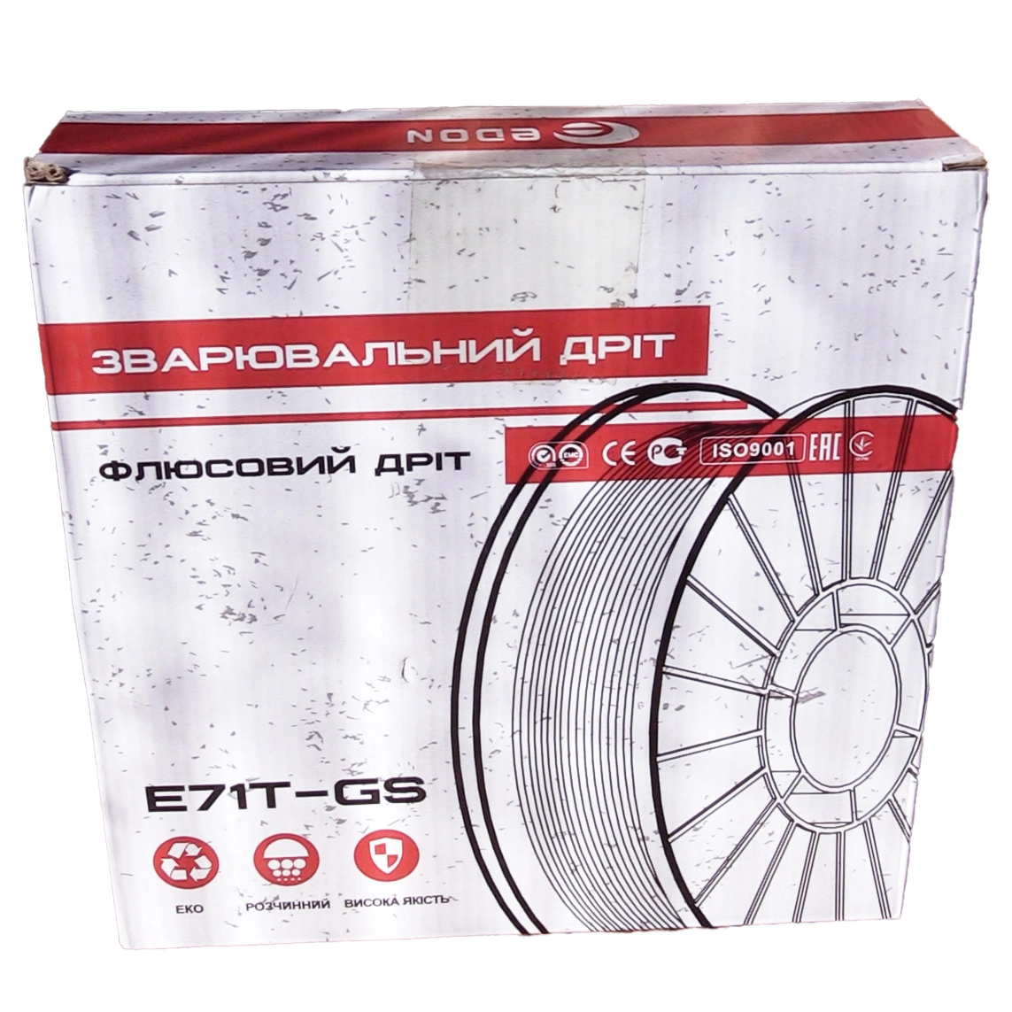 flus_5kg08mm Флюсовий зварювальний дріт для зварювання без газу 0,8 мм 5 кг EDON - Зображення 1